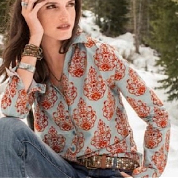 Sundance Tops - Sundance Velvet Brocade Button Down Shirt